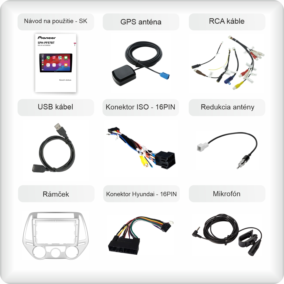 SK příslušenství pro autorádio Pioneer SPH - PF97BT pro hyundai i20 carplay a android auto evtech_cz_1